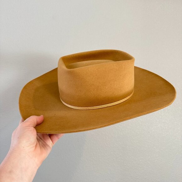 Women's Tan Brown Fedora Hat Bow Accent Feminine Boho Western Aspen 6 7/8